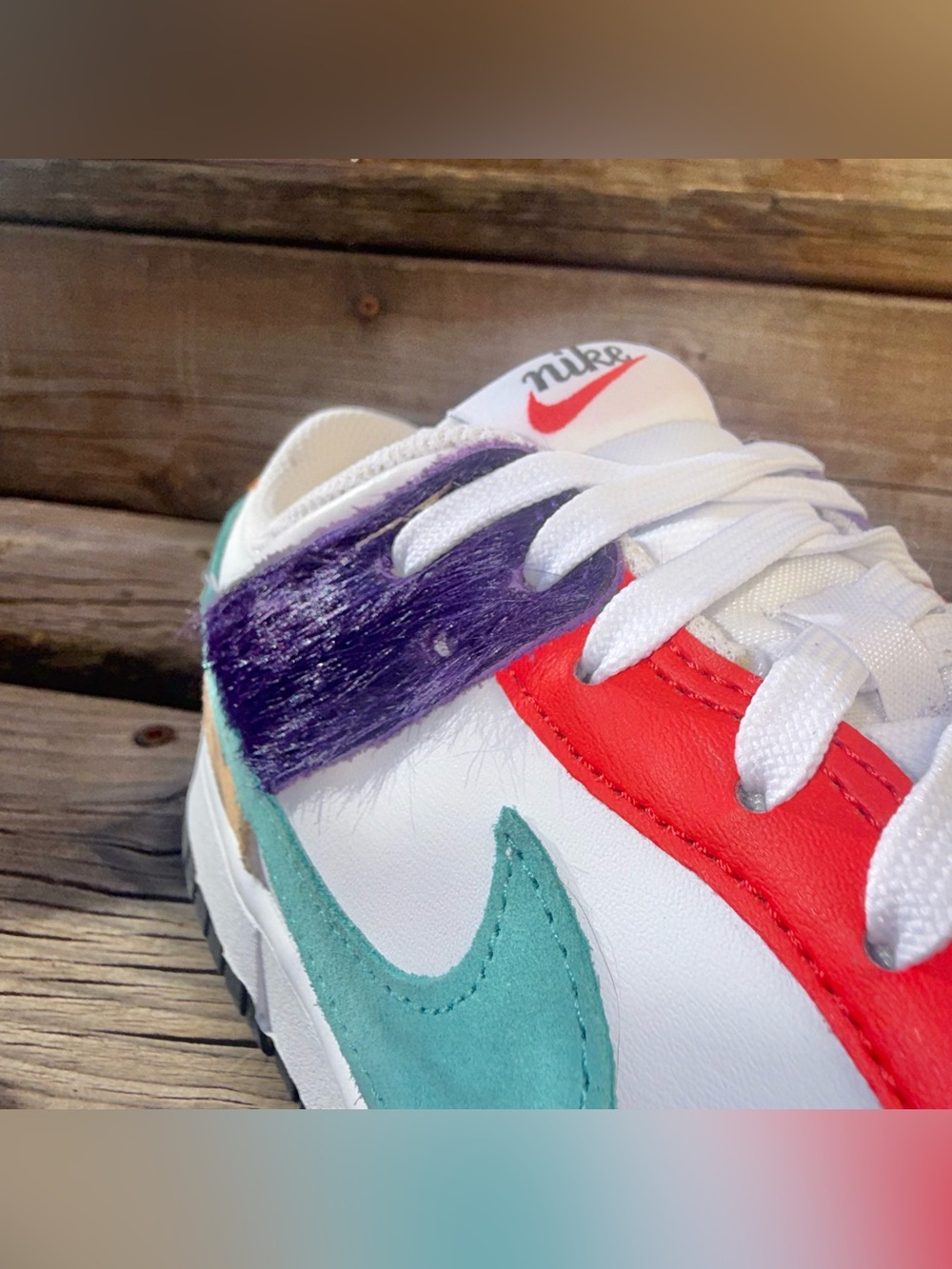 Rare Nike Dunk Low SE Safari Mix Patchwork Animal Print Womenâs 7.5 - Picture 10 of 11